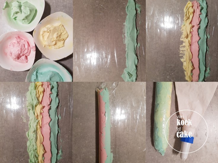 bereiding-vanille-botercreme-regenboogkleuren-unicorn-cupcakes