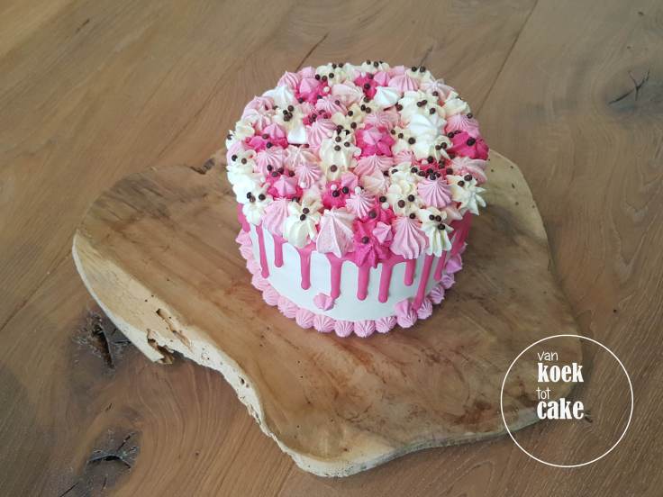 verjaardagstaart taart babyshower kraamfeest geboorte meisje roze