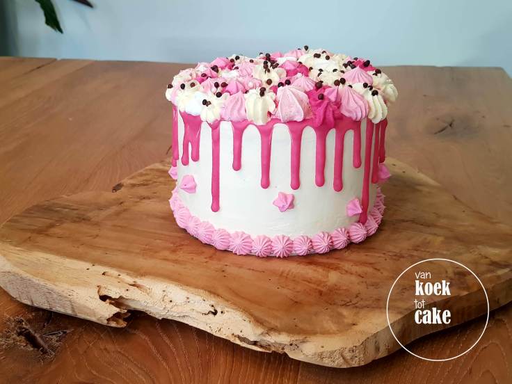 verjaardagstaart taart babyshower kraamfeest geboorte meisje roze