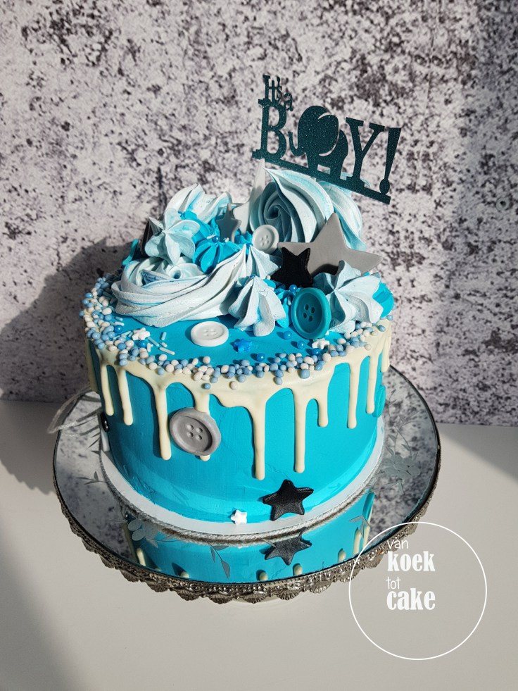 Taart babyshower jongen kraamfeest geboorte - van koek tot cake Middelburg
