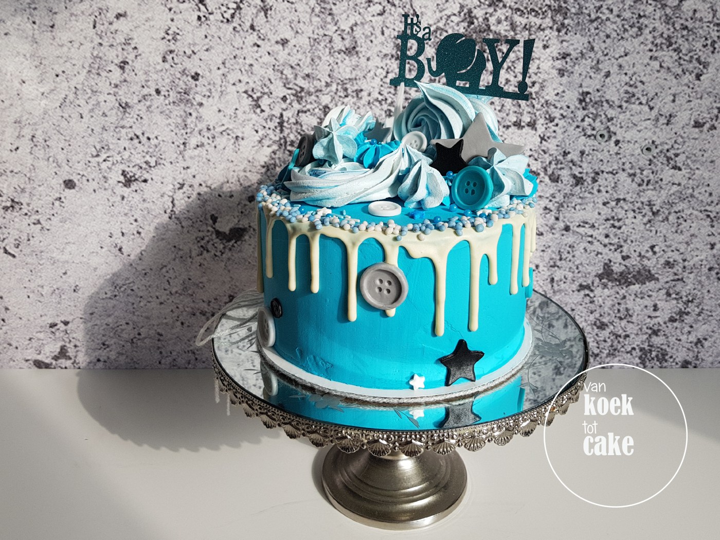 Taart babyshower jongen kraamfeest geboorte - van koek tot cake Middelburg