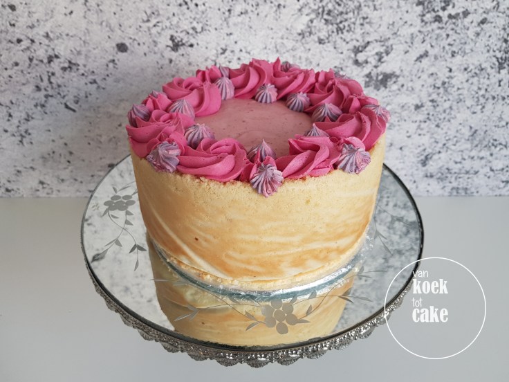 Frambozen framboos mousse taart met amandelbiscuit - van koek tot cake Middelburg