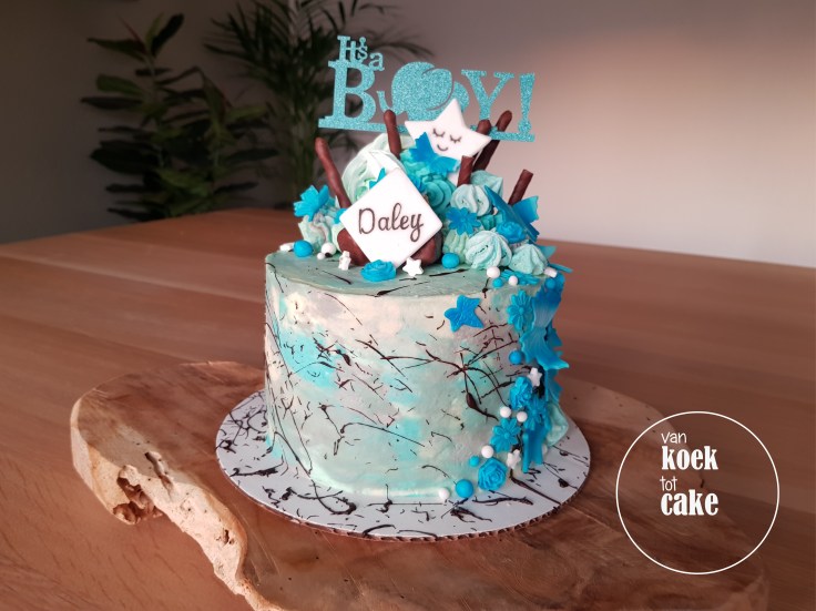 Taart voor de geboorte van een jongen - van koek tot cake - Middelburg Vlissingen Oost-Souburg