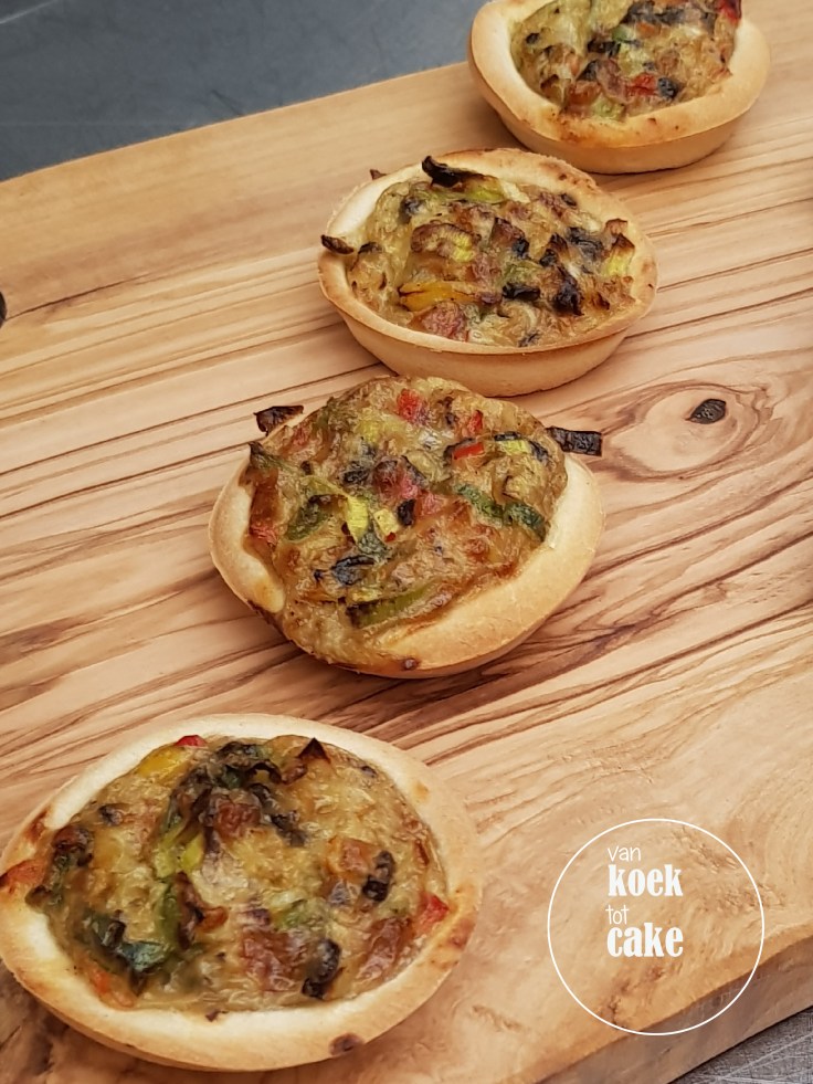 Recept vegetarische mini quiches - quiche van mals brooddeeg - van koek tot cake