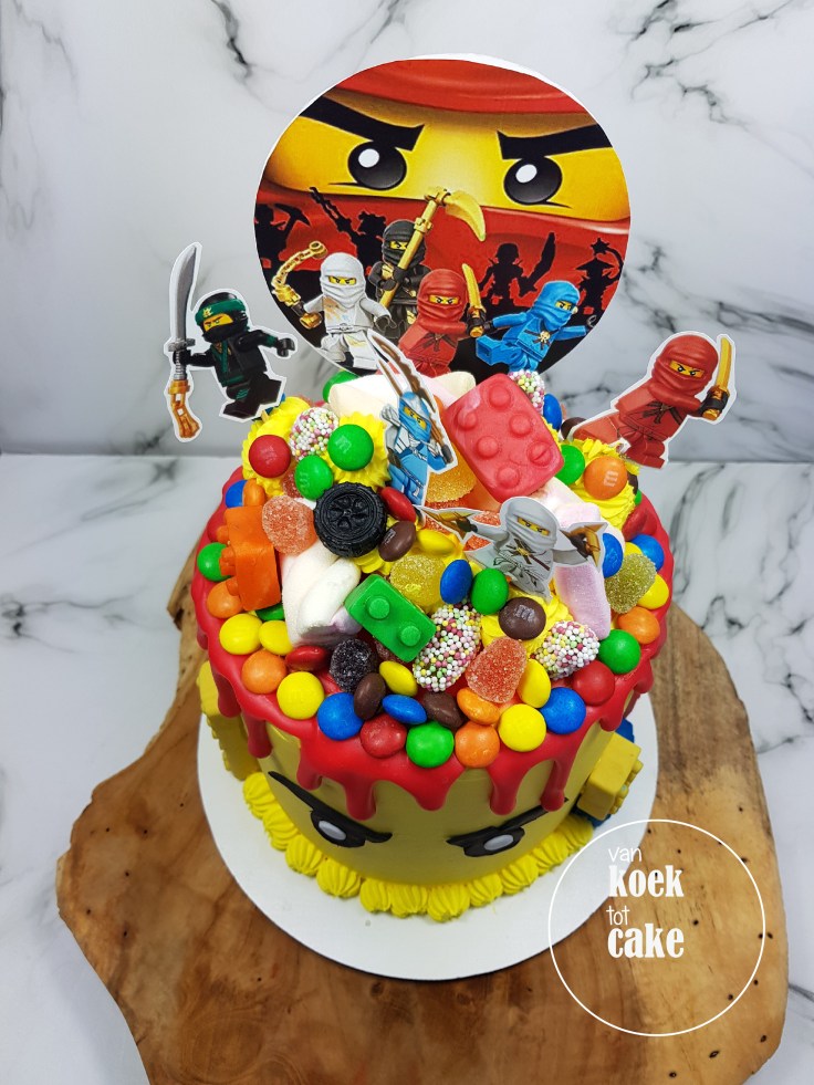 Ninjago Lego drip cake - verjaardagstaart bestellen Vlissingen Middelburg Oost-Souburg