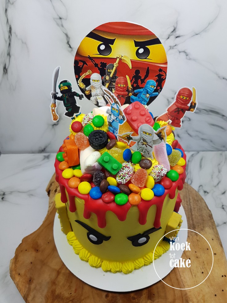 Ninjago Lego drip cake - verjaardagstaart bestellen Vlissingen Middelburg Oost-Souburg