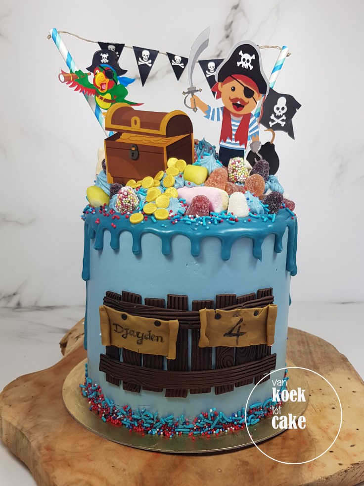 Verjaardagstaart piraten drip cake - bestellen Vlissingen Middelburg Oost-Souburg