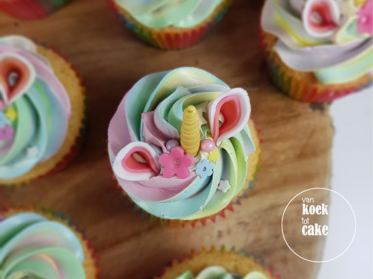 Unicorn cupcakes - van koek tot cake - traktatie verjaardag Bestellen Middelburg Vlissingen Oost-Souburg