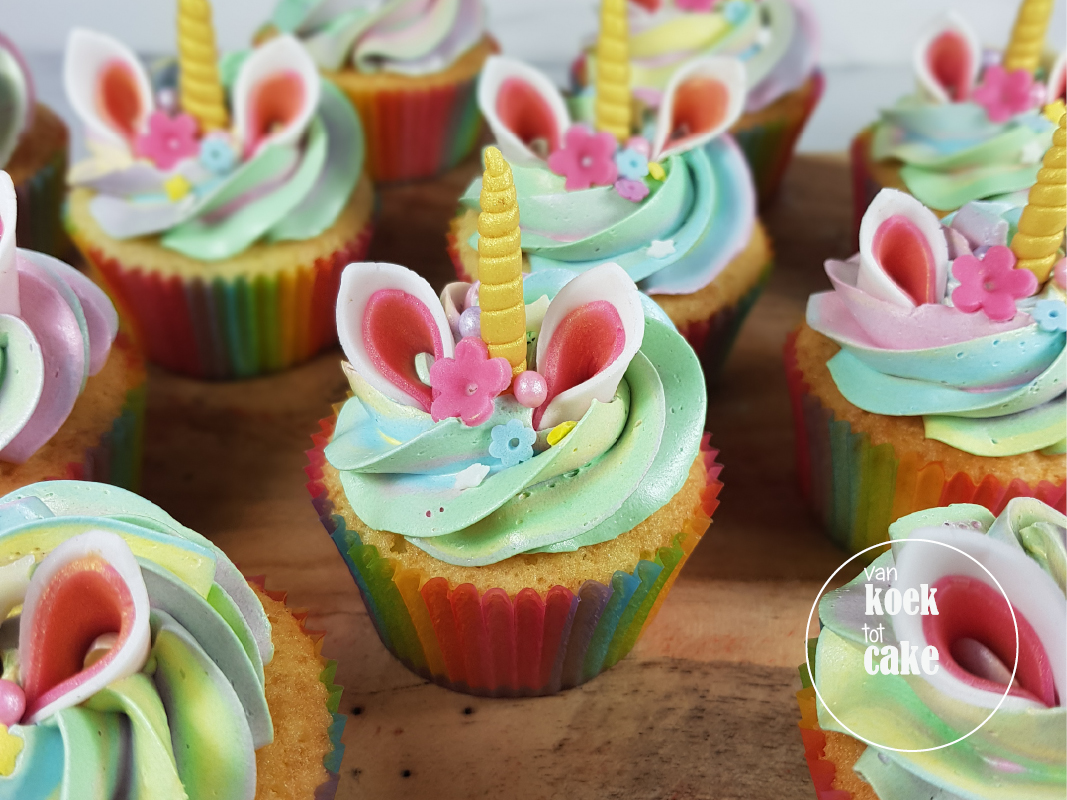 Unicorn cupcakes - van koek tot cake - traktatie verjaardag Bestellen Middelburg Vlissingen Oost-Souburg