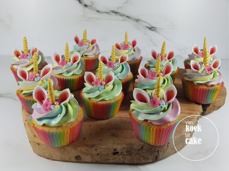 Unicorn cupcakes - van koek tot cake - traktatie verjaardag Bestellen Middelburg Vlissingen Oost-Souburg