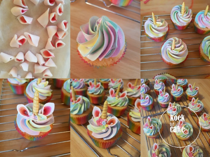 Unicorn cupcakes - van koek tot cake - traktatie verjaardag Bestellen Middelburg Vlissingen Oost-Souburg