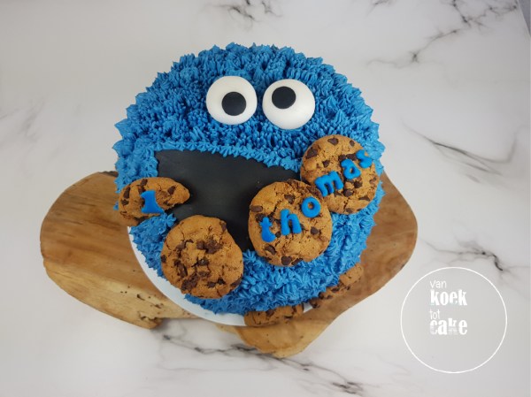 Koekiemonster taart Cookiemonster verjaardagstaart - bestellen Vlissingen Middelburg Oost-Souburg
