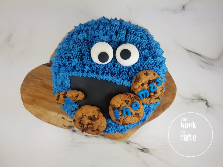 Koekiemonster taart Cookiemonster verjaardagstaart - bestellen Vlissingen Middelburg Oost-Souburg