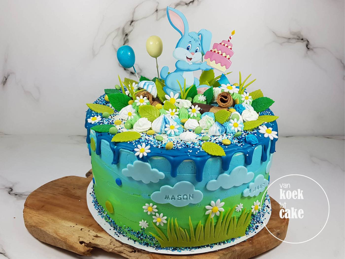 Verjaardagstaart jongen 1 jaar konijnen haasjes | bestellen Vlissingen Middelburg Oost-Souburg | van koek tot cake