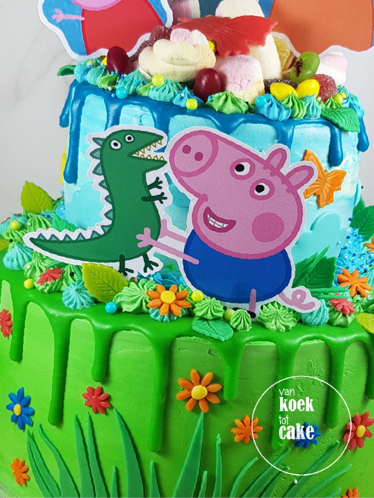 Dripcake verjaardagstaart Peppa Pig | Bestellen van koek tot cake | Middelburg Vlissingen Middelburg