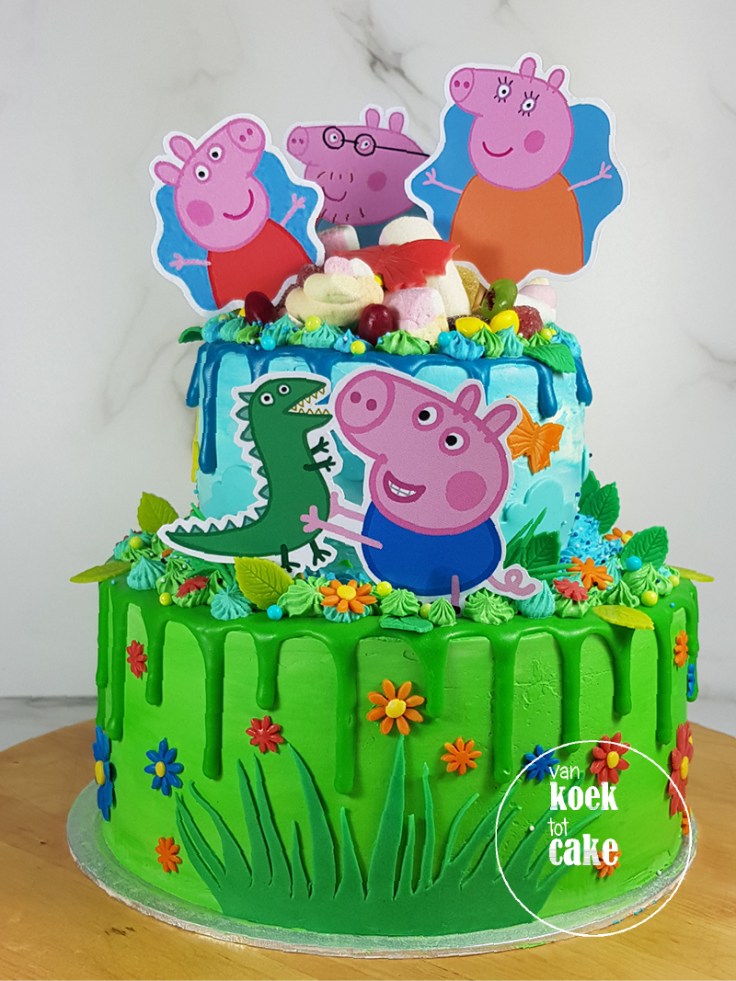 Dripcake verjaardagstaart Peppa Pig | Bestellen van koek tot cake | Middelburg Vlissingen Middelburg