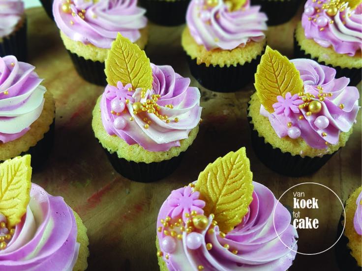Mini cupcakes met toef roze goud | taart bestellen Vlissingen Middelburg Oost-Souburg | Zeeland - Walcheren