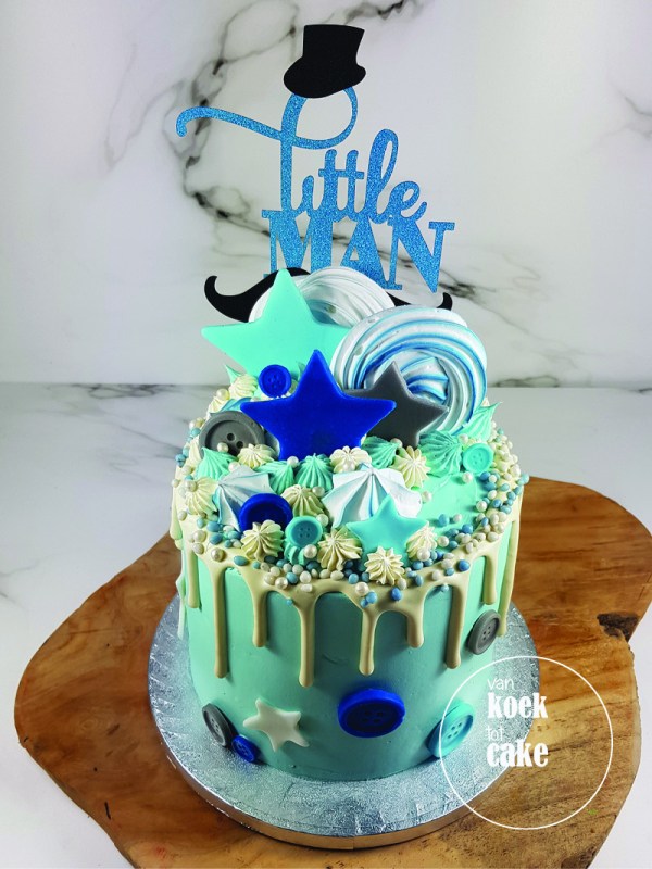 Babyshower blauwe drip cake taart geboorte jongen | bestellen Zeeland Walcheren Middelburg Oost-Souburg Vlissingen