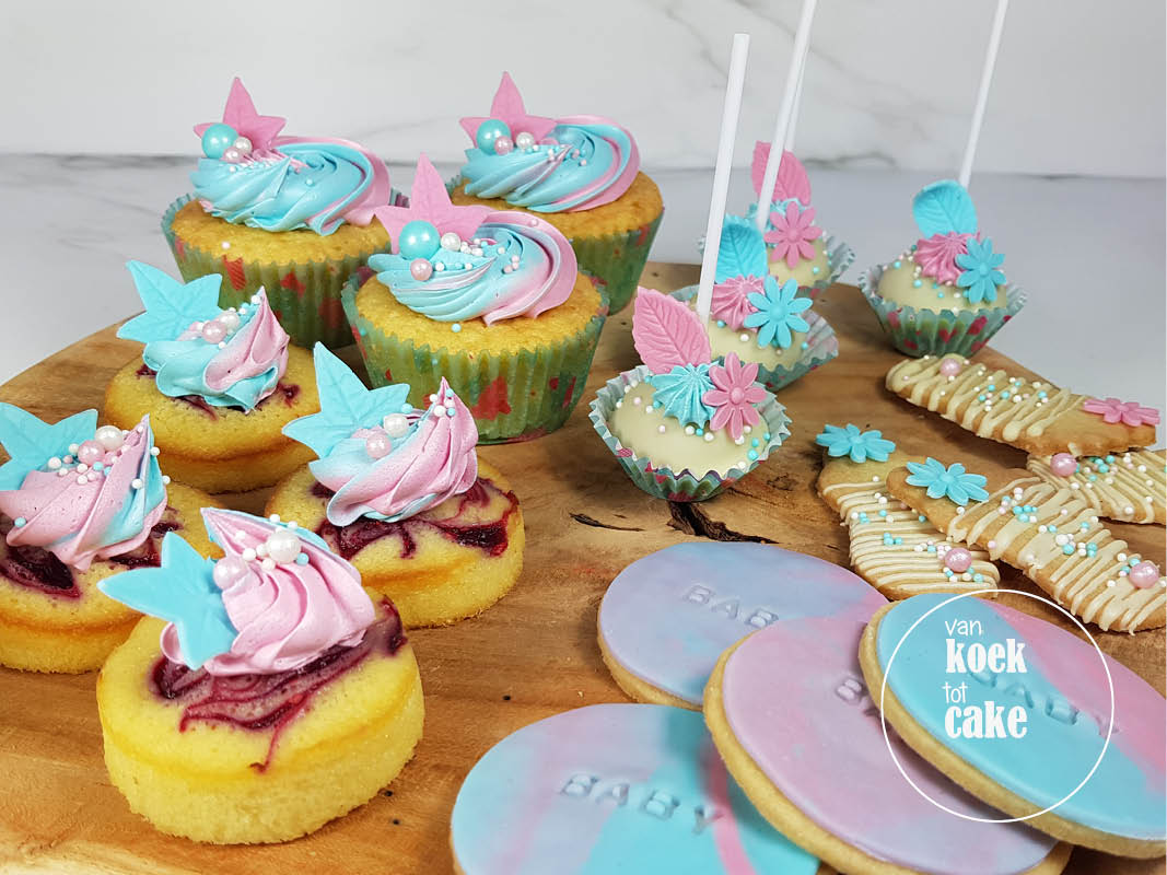 Babyshower gebak cupcakes taart koekjes en hapjes | Bestellen Zeeland Middelburg Oost-Souburg Vlissingen