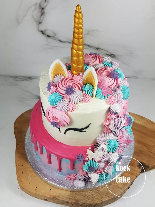 Unicorn drip cake en cupcakes roze paar - Bestellen Vlissingen Middelburg Oost-Souburg Zeeland