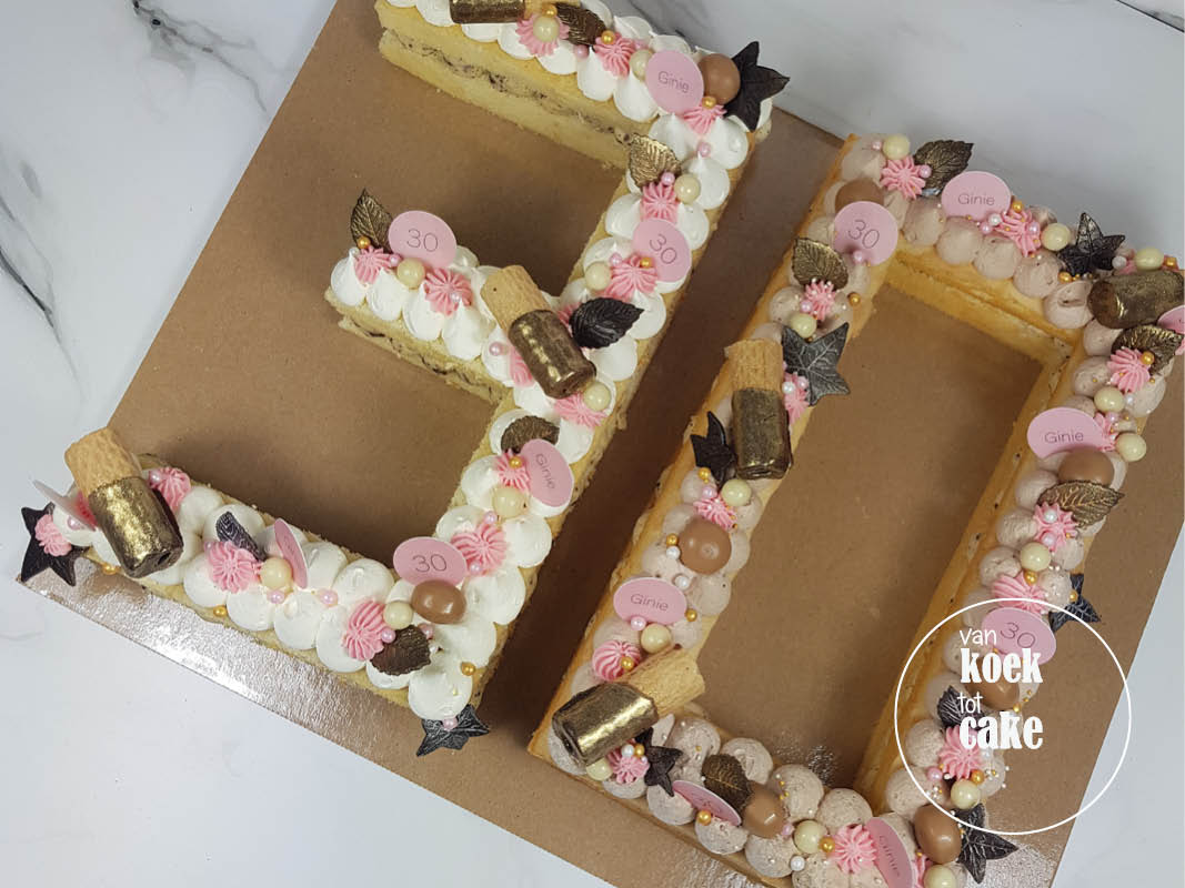 Cijfertaart 30 verjaardag - Bestellen Brownies, blondies en bars Breda Brabant