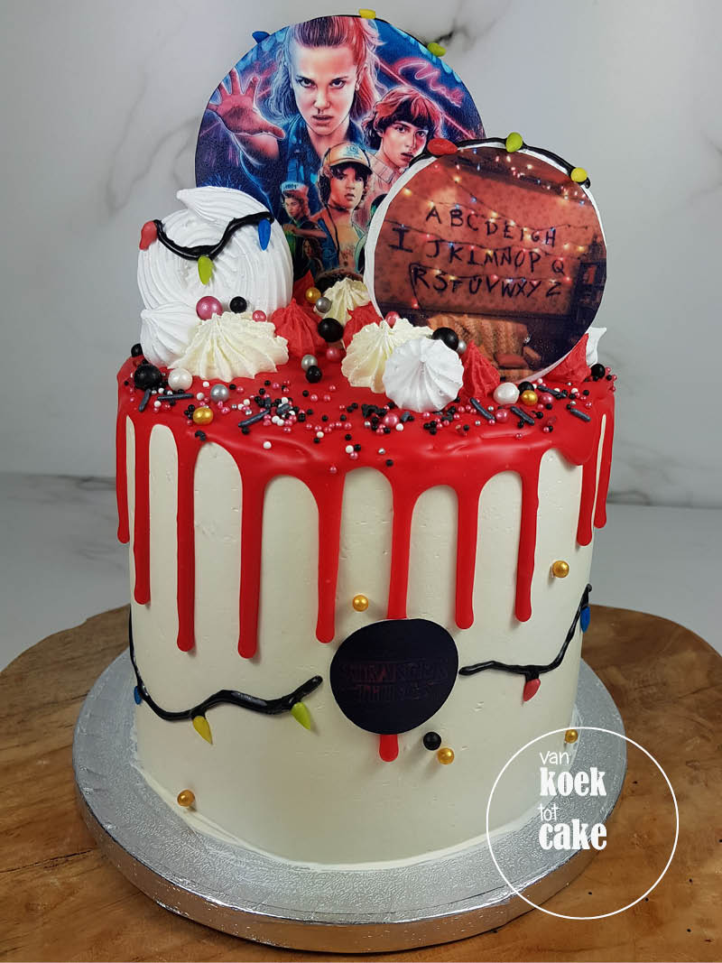 stranger things verjaardagstaart dripcake - bestellen Zeeland Vlissingen Middelburg Oost-Souburg (1)
